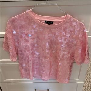 J. Crew Light Pink Sequin Tee